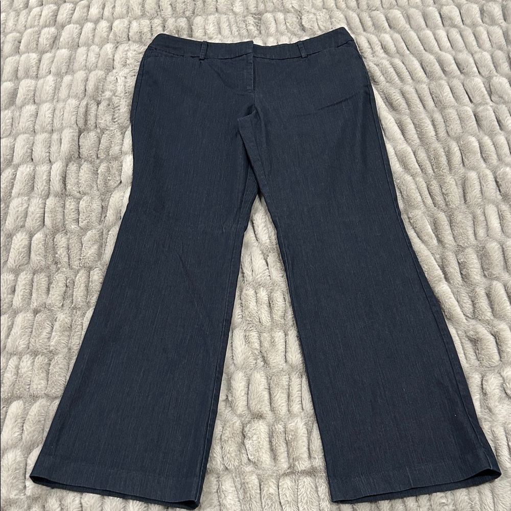 Dark Blue Wide-Leg Trousers